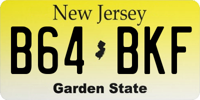 NJ license plate B64BKF