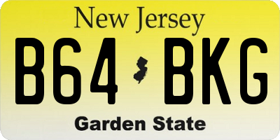 NJ license plate B64BKG