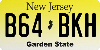 NJ license plate B64BKH