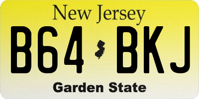 NJ license plate B64BKJ