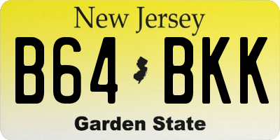 NJ license plate B64BKK