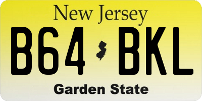 NJ license plate B64BKL