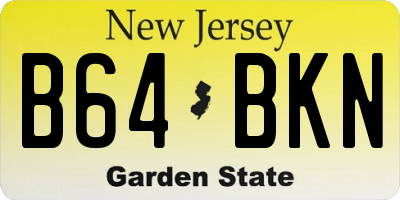 NJ license plate B64BKN