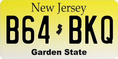 NJ license plate B64BKQ