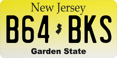 NJ license plate B64BKS