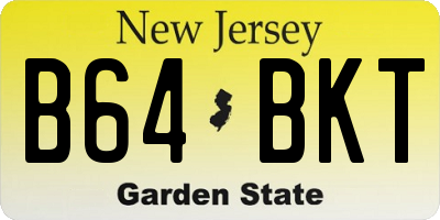NJ license plate B64BKT