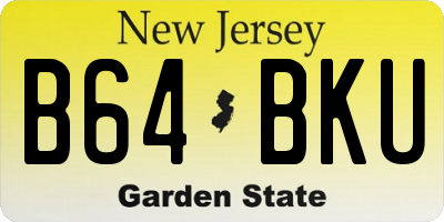 NJ license plate B64BKU