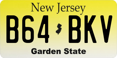 NJ license plate B64BKV