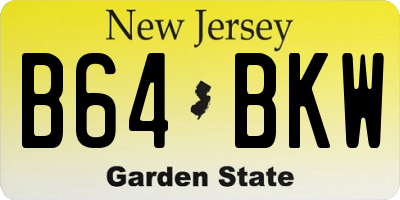 NJ license plate B64BKW