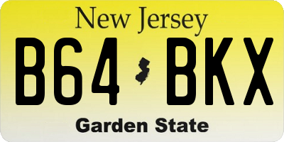NJ license plate B64BKX