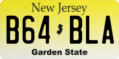 NJ license plate B64BLA