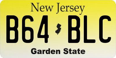 NJ license plate B64BLC