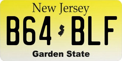 NJ license plate B64BLF