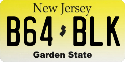 NJ license plate B64BLK