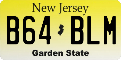 NJ license plate B64BLM