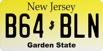 NJ license plate B64BLN
