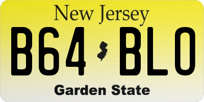 NJ license plate B64BLO