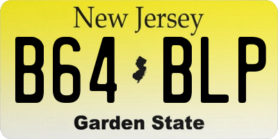 NJ license plate B64BLP