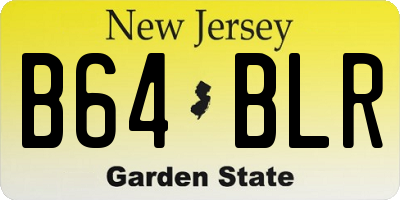 NJ license plate B64BLR