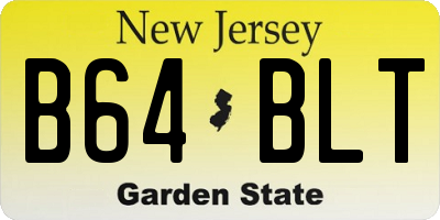 NJ license plate B64BLT