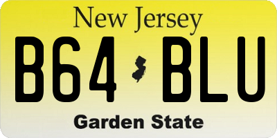 NJ license plate B64BLU