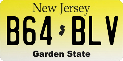 NJ license plate B64BLV