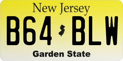NJ license plate B64BLW