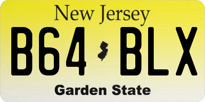 NJ license plate B64BLX