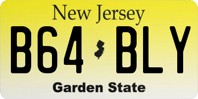 NJ license plate B64BLY