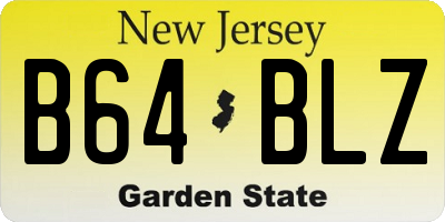 NJ license plate B64BLZ