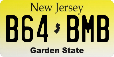 NJ license plate B64BMB