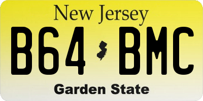 NJ license plate B64BMC