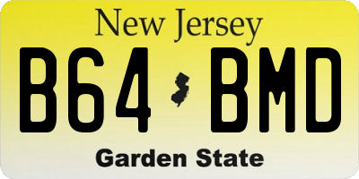 NJ license plate B64BMD