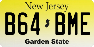 NJ license plate B64BME