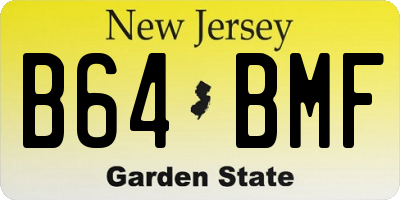 NJ license plate B64BMF