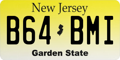 NJ license plate B64BMI