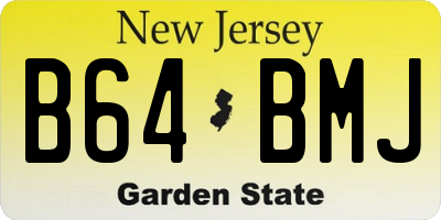 NJ license plate B64BMJ