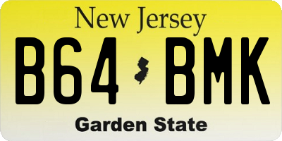 NJ license plate B64BMK