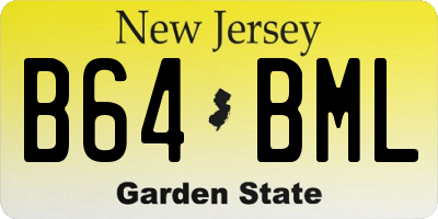 NJ license plate B64BML