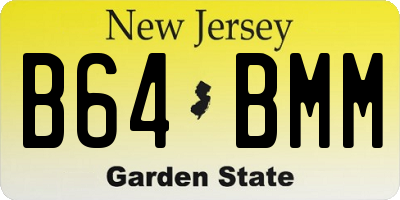 NJ license plate B64BMM