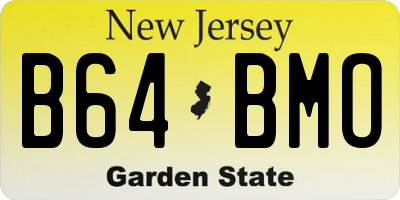 NJ license plate B64BMO