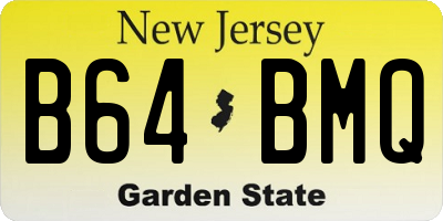 NJ license plate B64BMQ