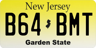 NJ license plate B64BMT