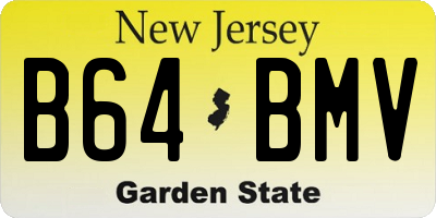 NJ license plate B64BMV