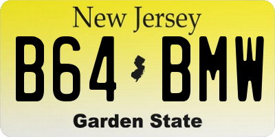 NJ license plate B64BMW
