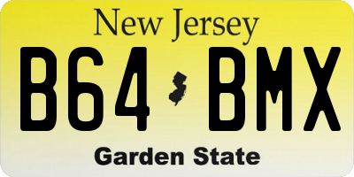 NJ license plate B64BMX