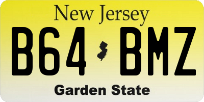 NJ license plate B64BMZ