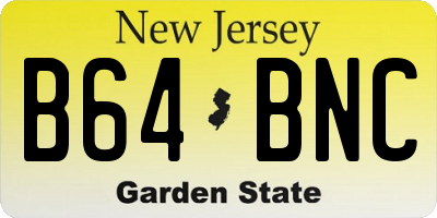 NJ license plate B64BNC