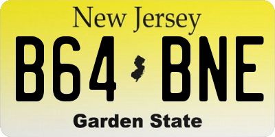 NJ license plate B64BNE