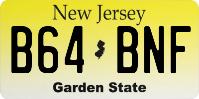 NJ license plate B64BNF
